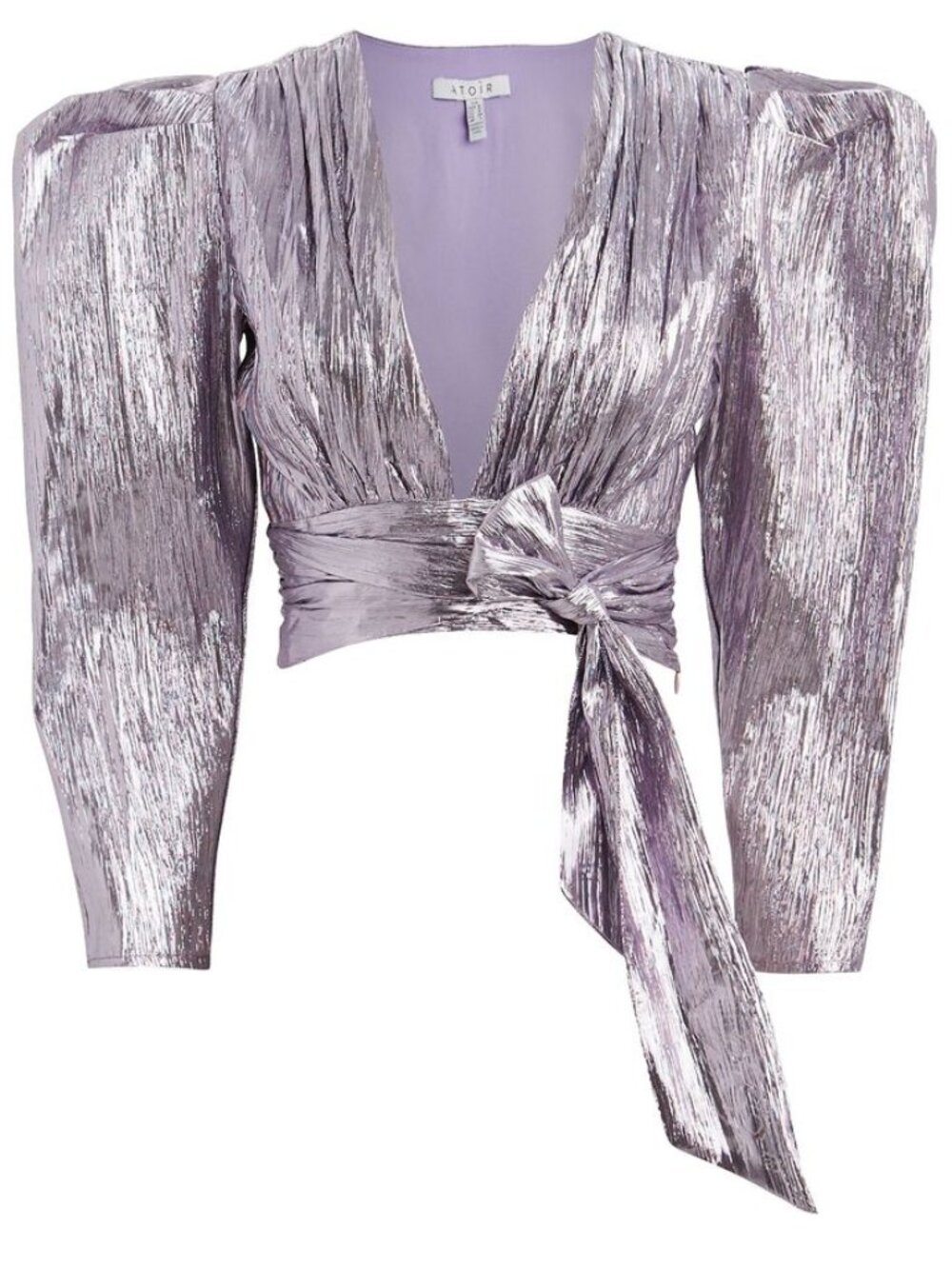 Atoir Close Call Metallic Crop Top Lilac